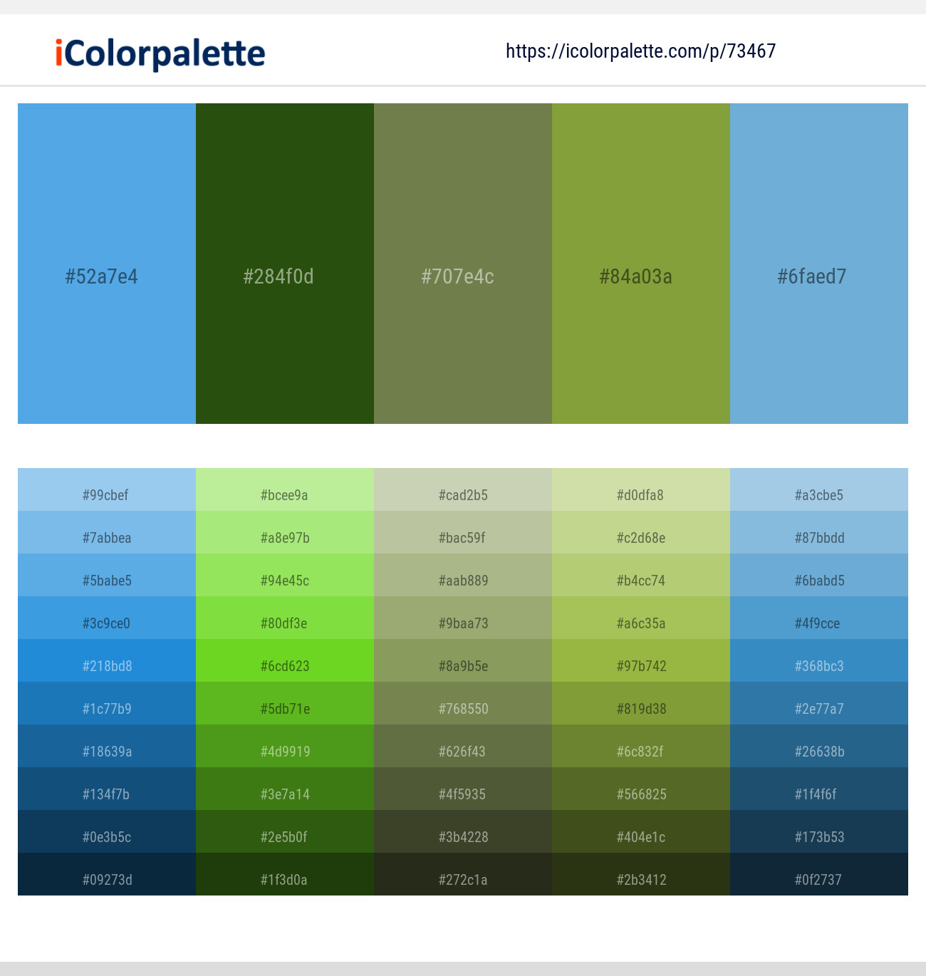 Picton Blue – Green House – Dingley – Sushi – Danube Color scheme