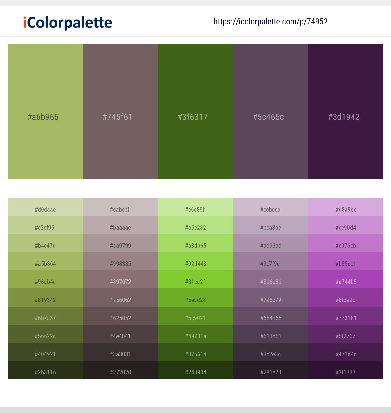 Olive Green – Zambezi – Dell – Eggplant – Revolver Color scheme