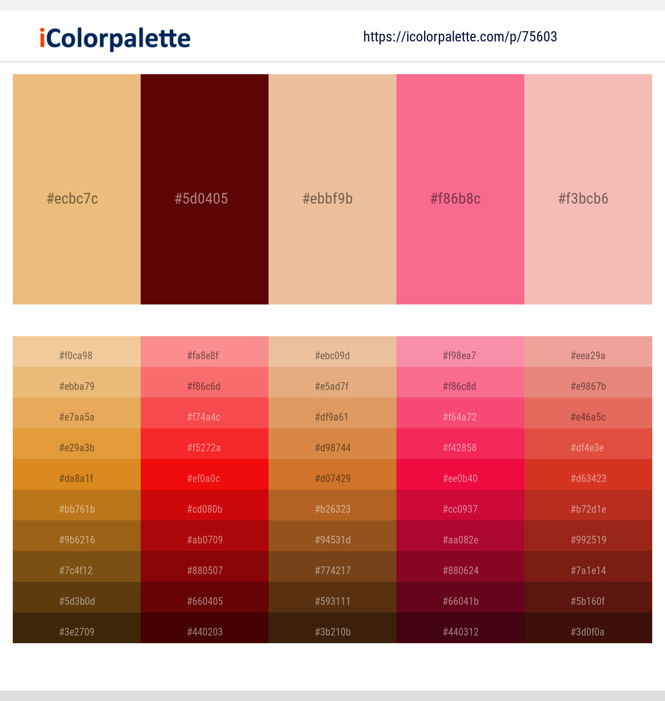 Red Pink White Color Palette