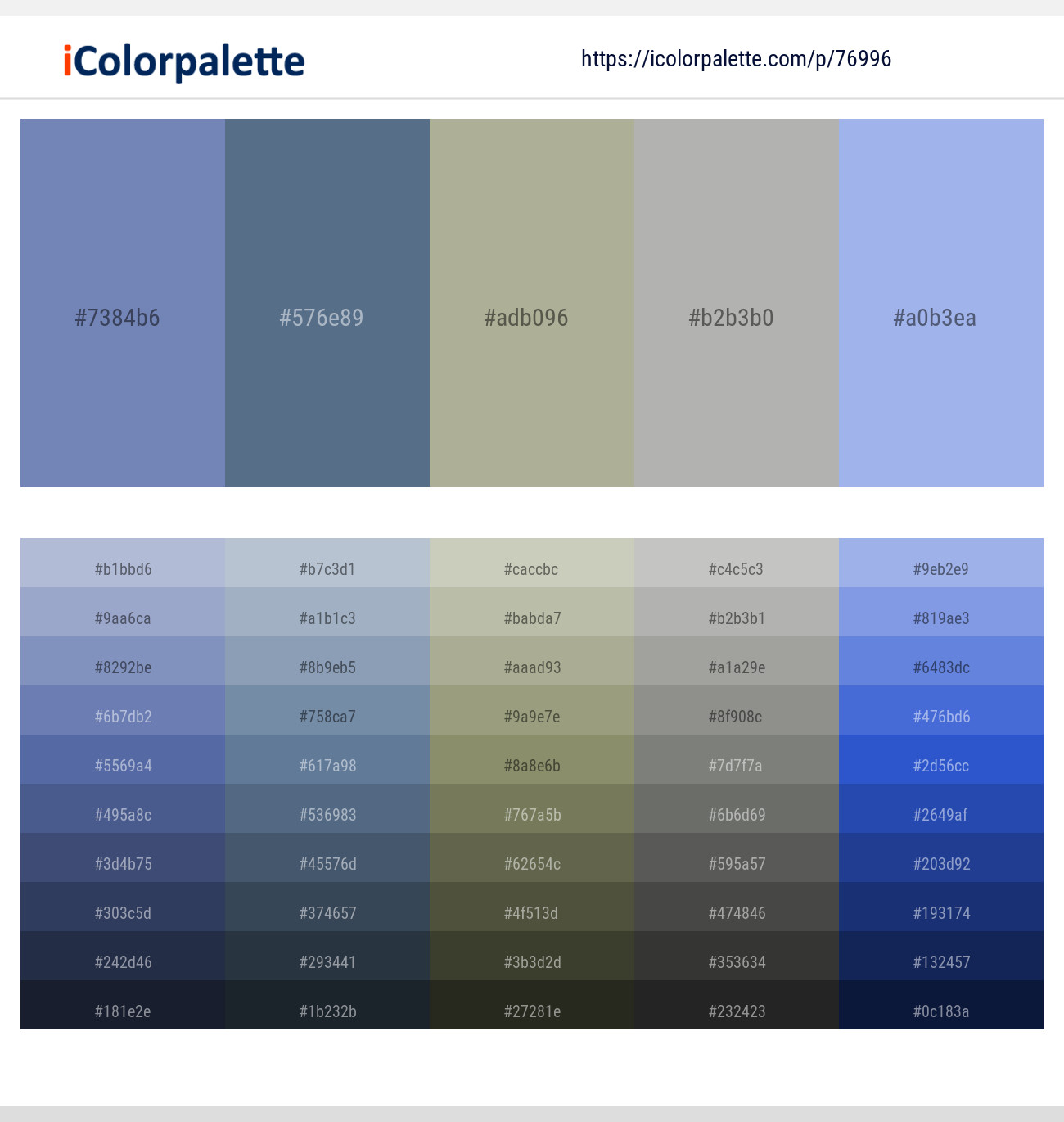 1 Latest Color Schemes with Wild Blue Yonder And Biloba Flower Color