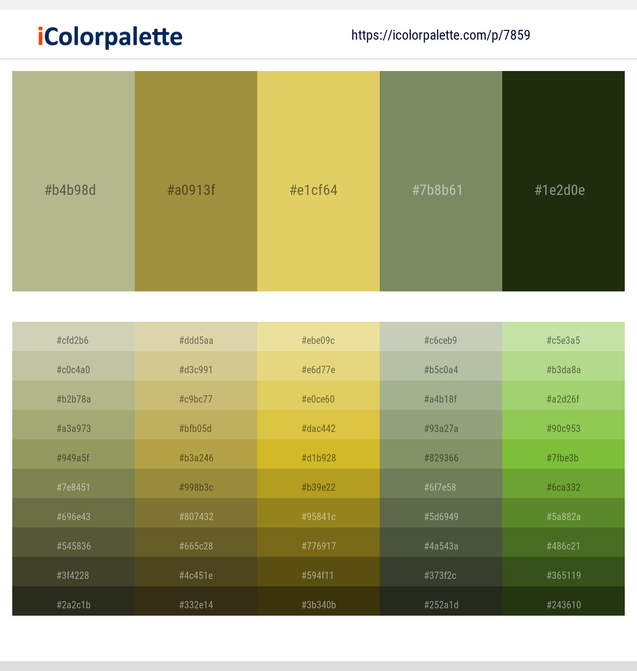 Swamp Green – Sycamore – Chenin – Avocado – Palm Leaf Color scheme