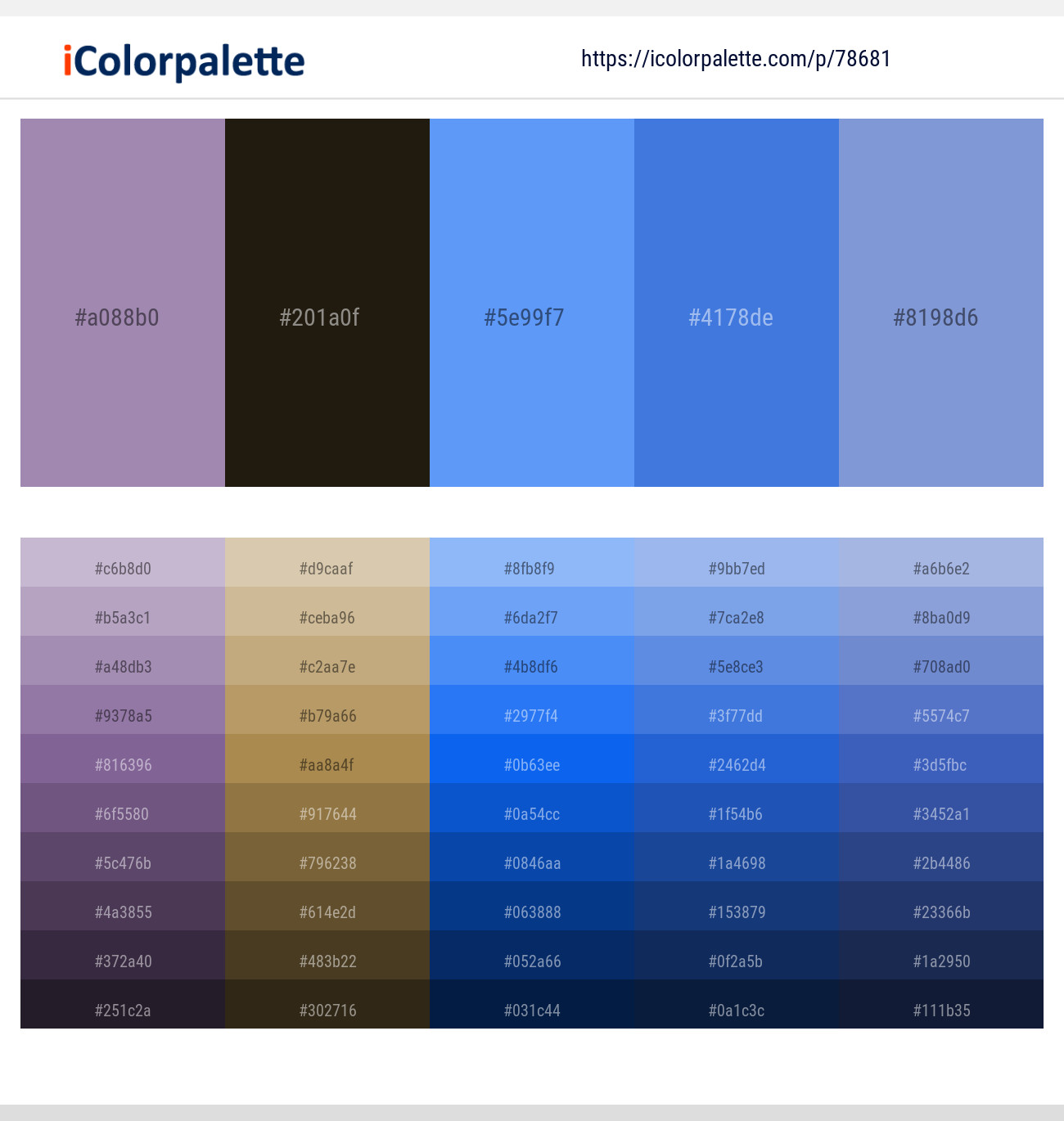 Amethyst Smoke – Eternity – Cornflower Blue – Royal Blue – Chetwode Blue Color scheme