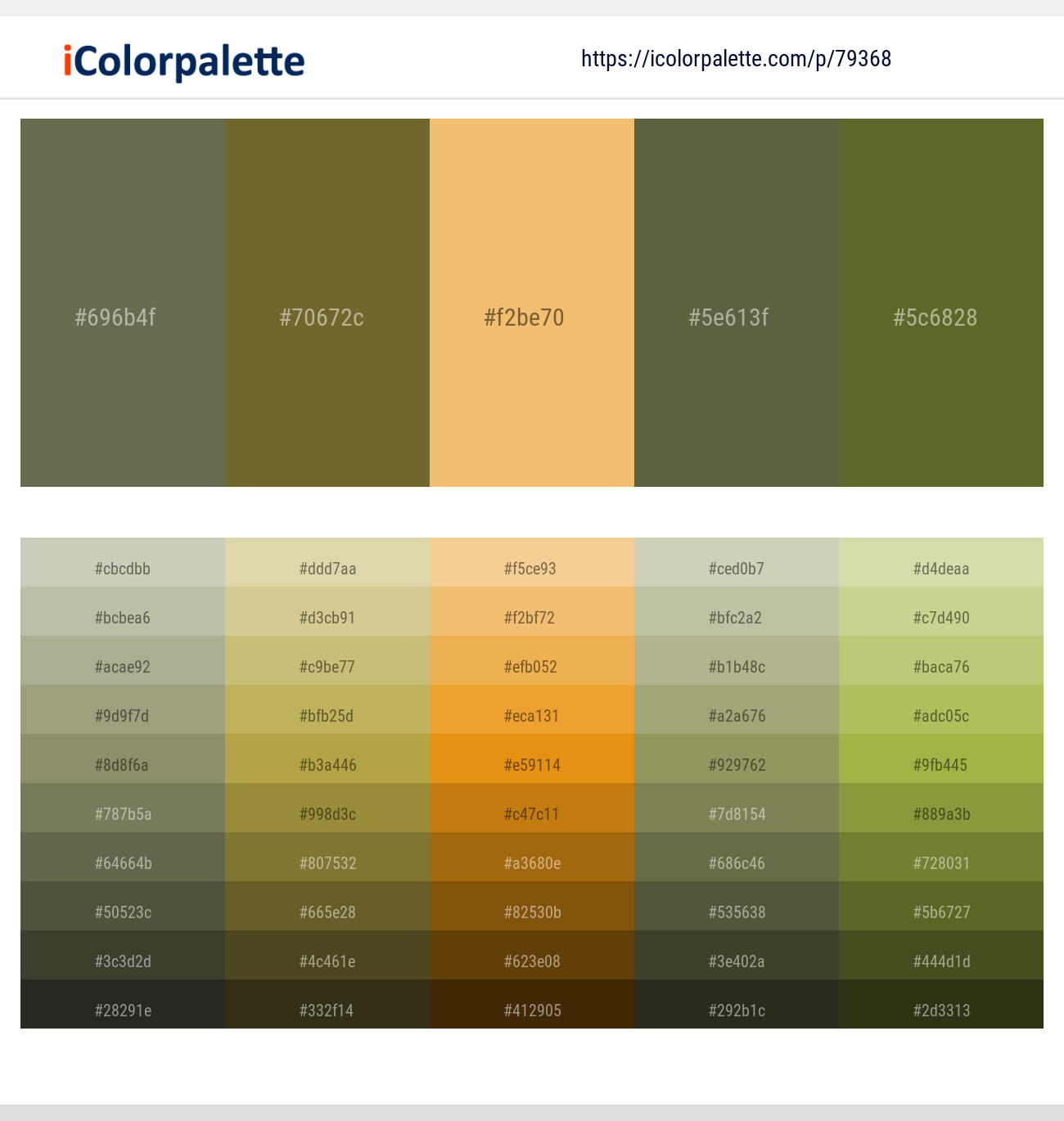 Finch – Pesto – Rajah – Hemlock – Crete Color scheme