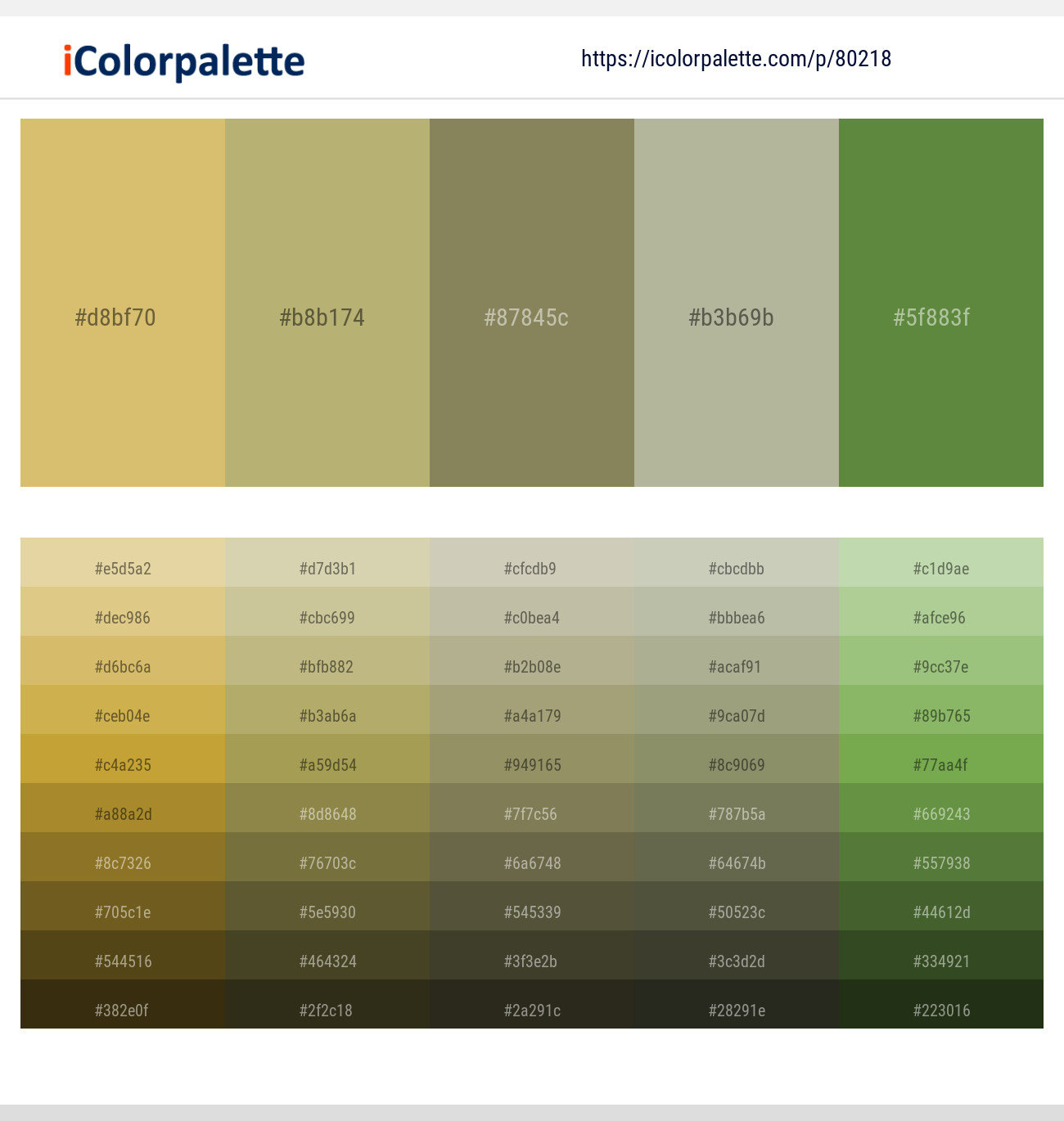 Tacha – Gimblet – Clay Creek – Eagle – Fern Green Color scheme