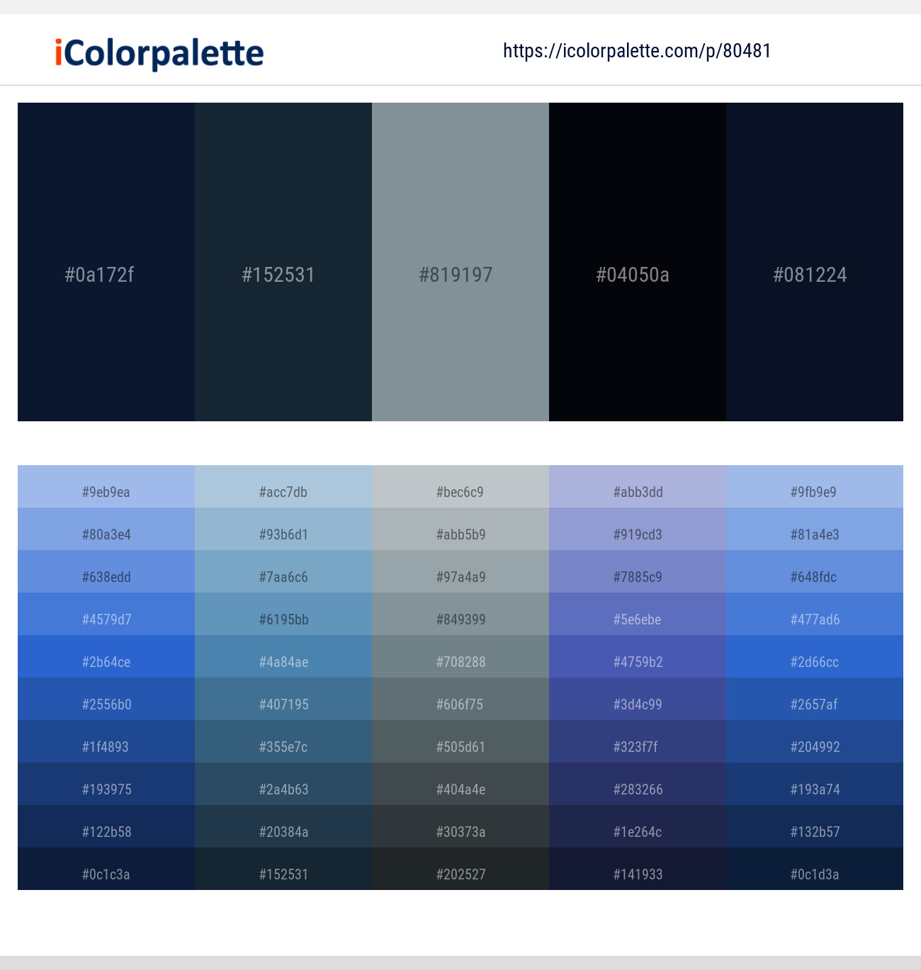 Blue Zodiac – Gable Green – Regent Gray – Ebony – Firefly Color scheme