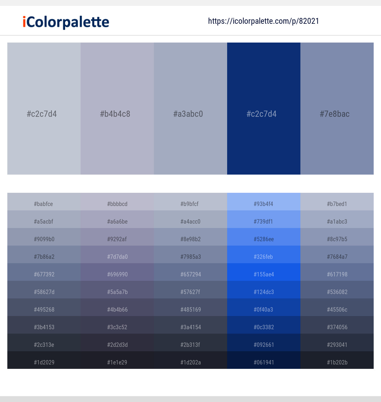 Ghost – Gray Suit – Cadet Blue – Deep Sapphire – Bali Hai Color scheme