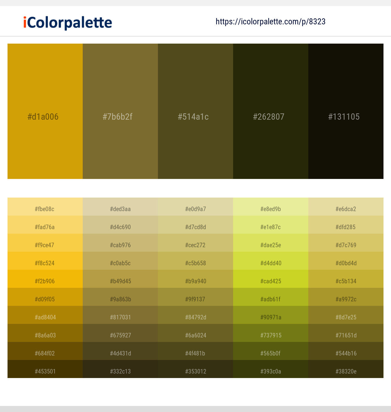 832345 Gold Color Palettes