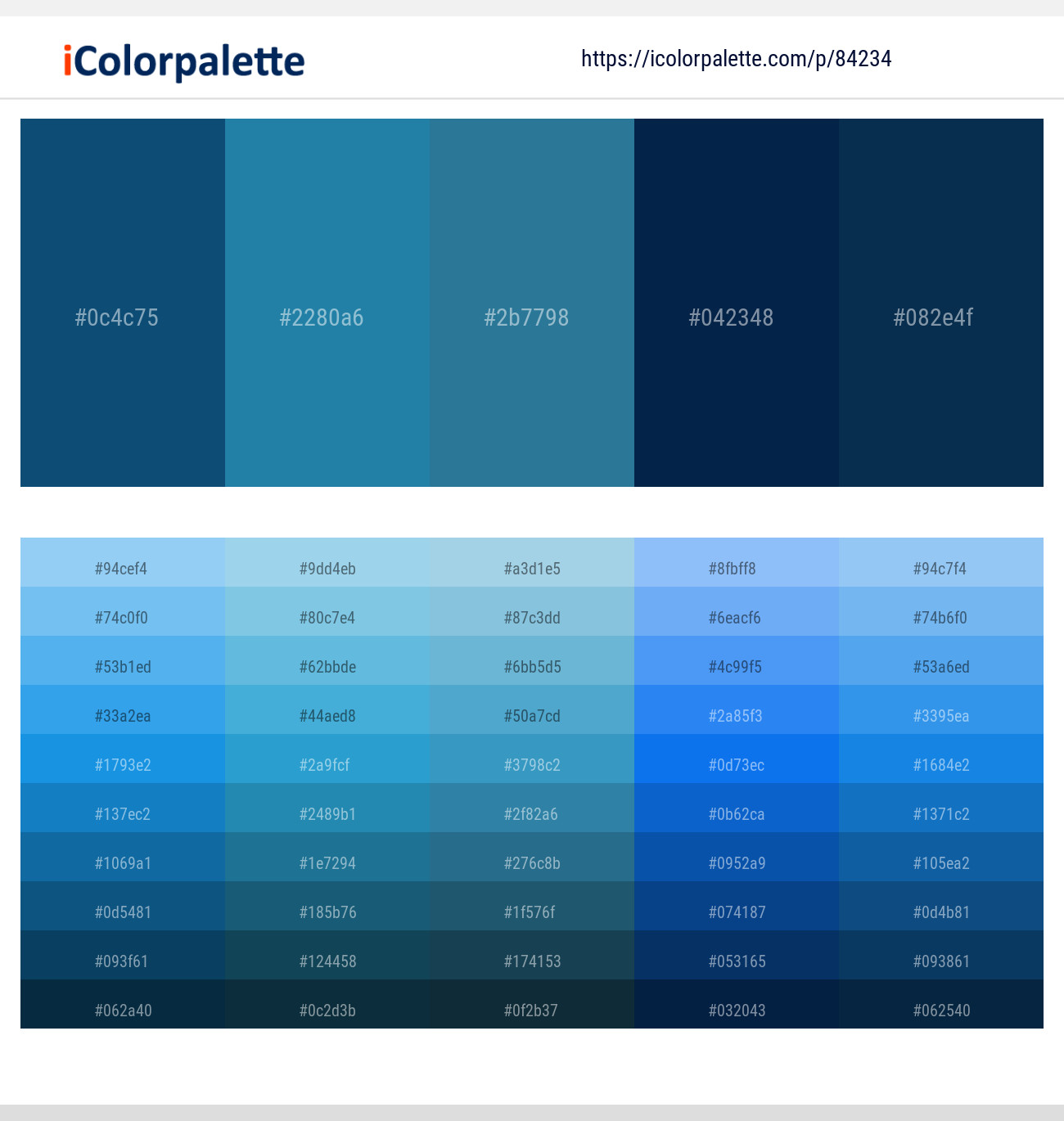 Atoll – Jelly Bean – Jelly Bean – Blue Whale – Tarawera Color scheme
