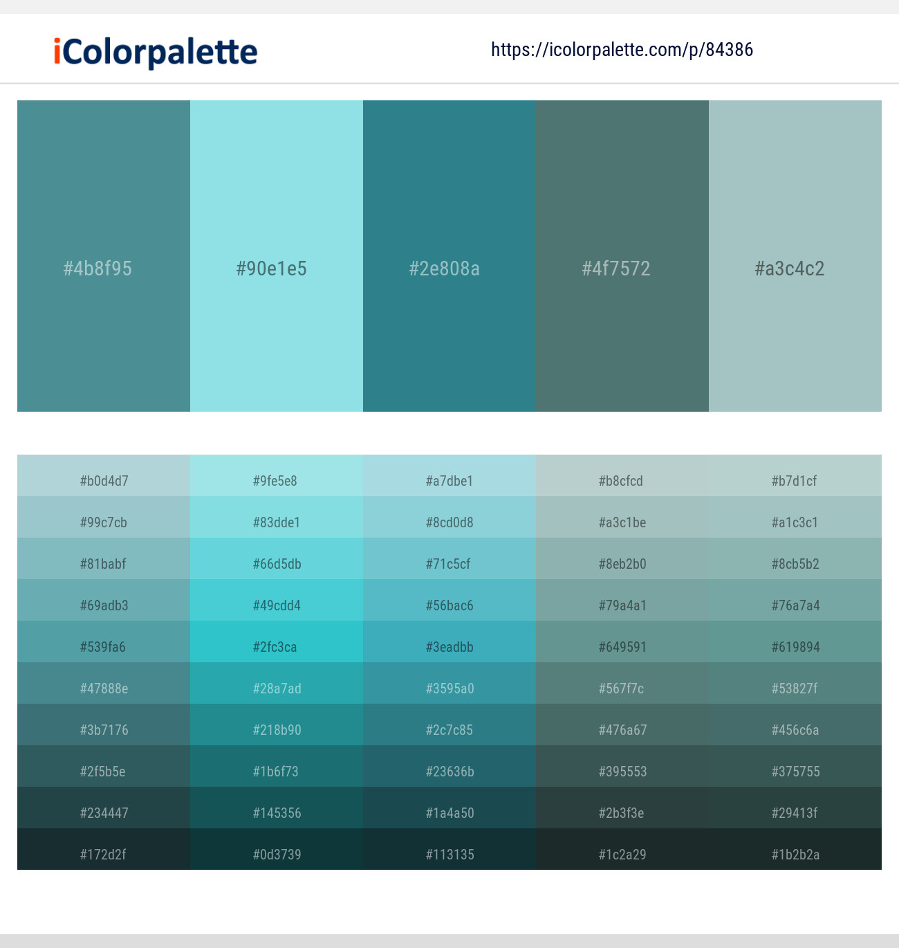 Smalt Blue – Riptide – Lochinvar – Cutty Sark – Opal Color scheme