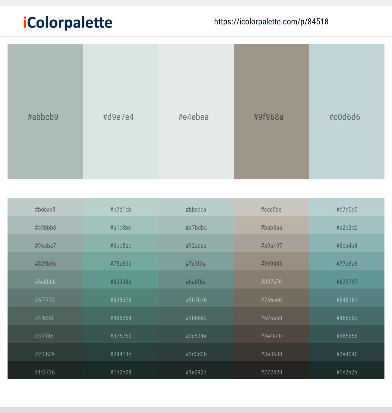 Tower Gray – Mystic – Porcelain – Zorba – Jet Stream Color scheme