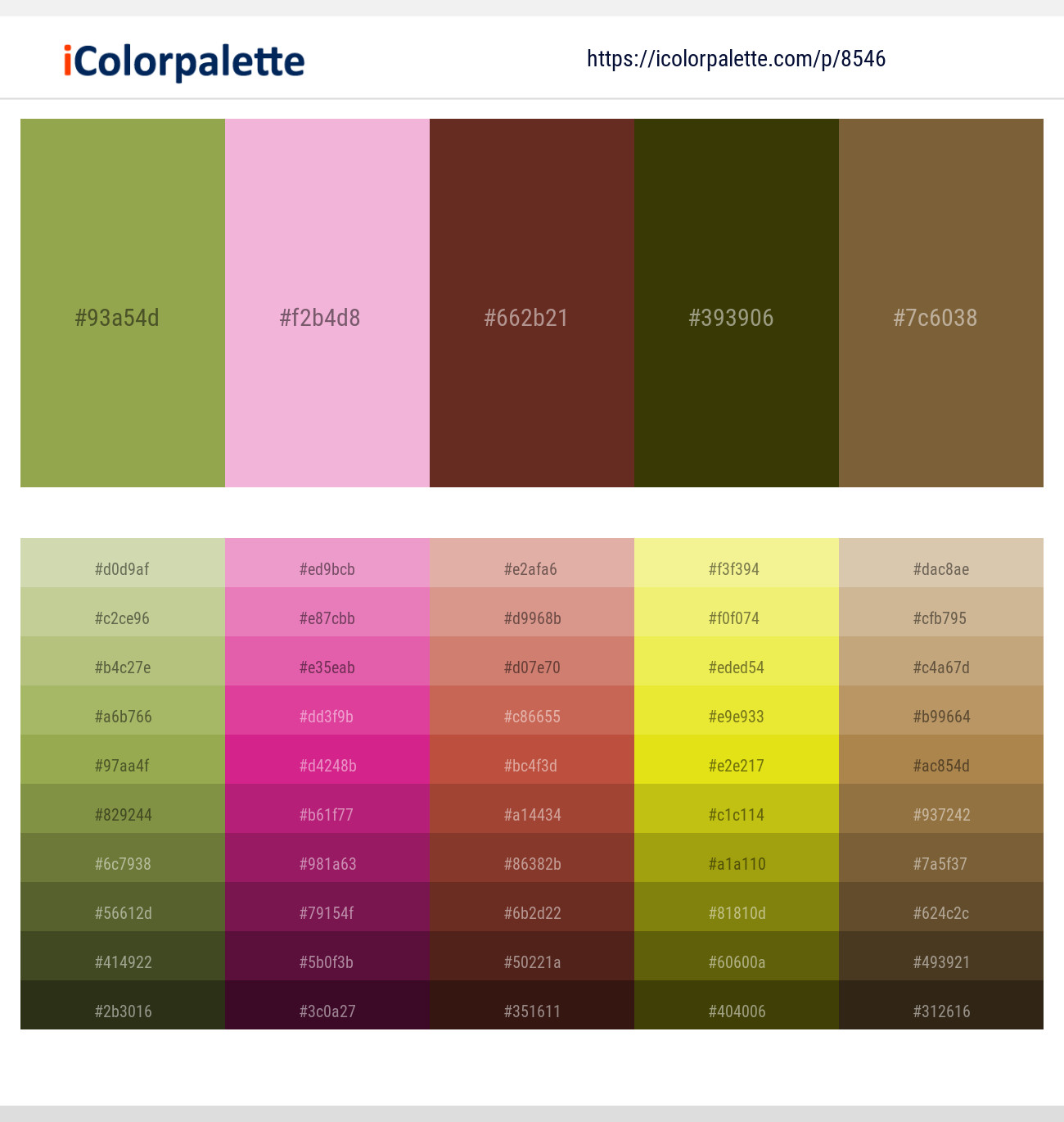 Chelsea Cucumber – Azalea – Metallic Copper – Dark Ebony – Yellow Metal Color scheme