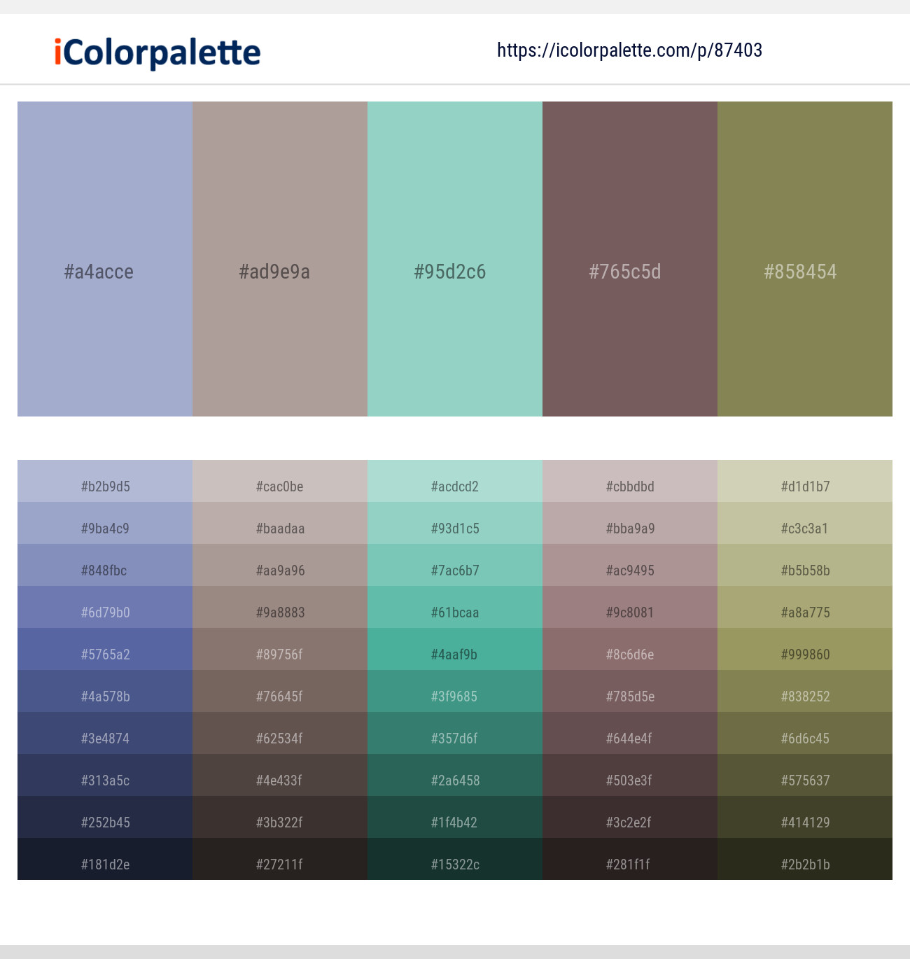 Rock Blue – Martini – Sinbad – Russett – Clay Creek Color scheme