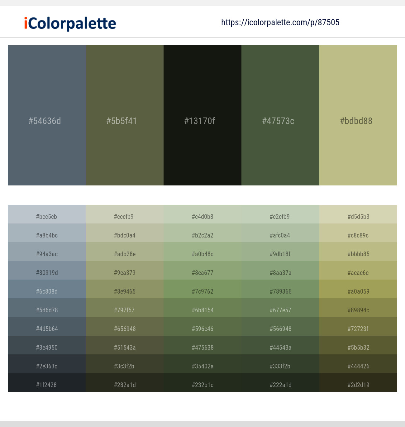 Shuttle Gray – Finch – Rangoon Green – Tom Thumb – Indian Khaki Color scheme