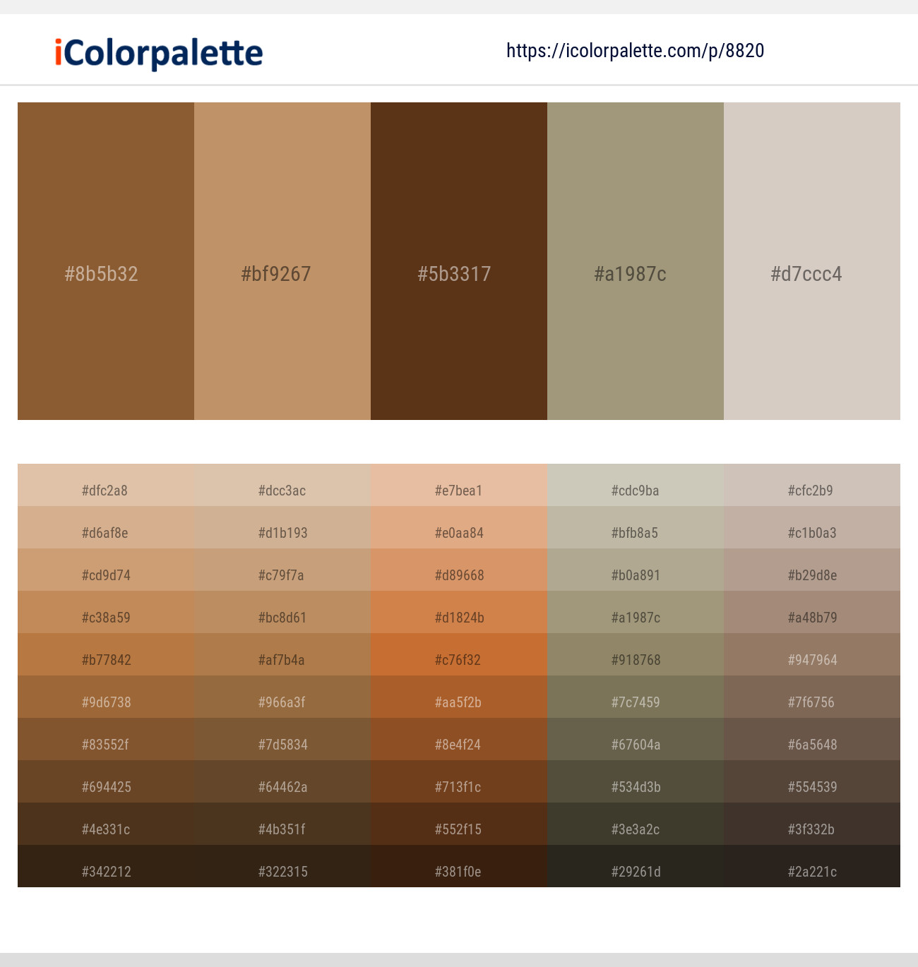 Potters Clay – Twine – Espresso – Gurkha – Swirl Color scheme