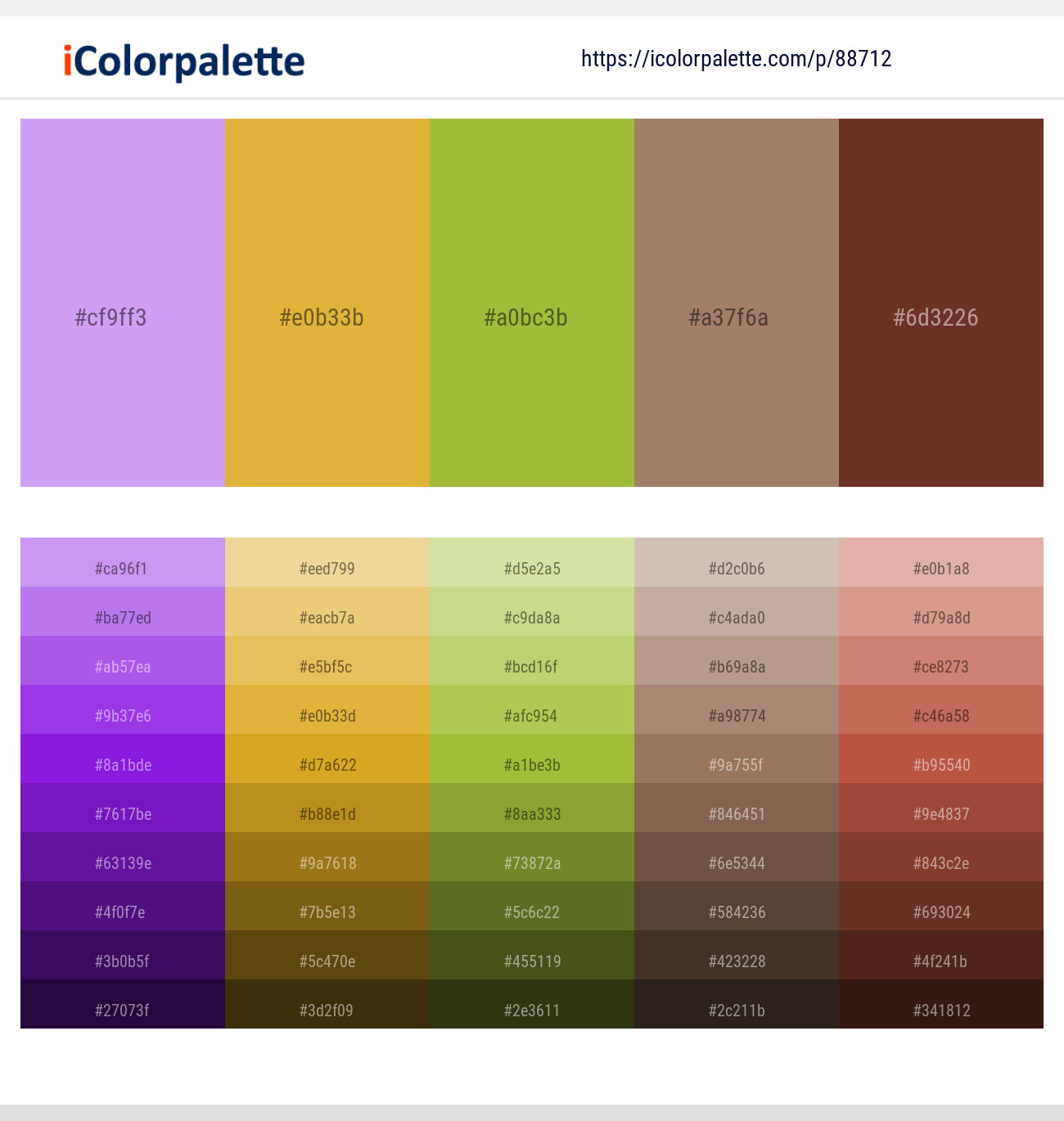 Perfume – Anzac – Sushi – Sandal – Pickled Bean Color scheme