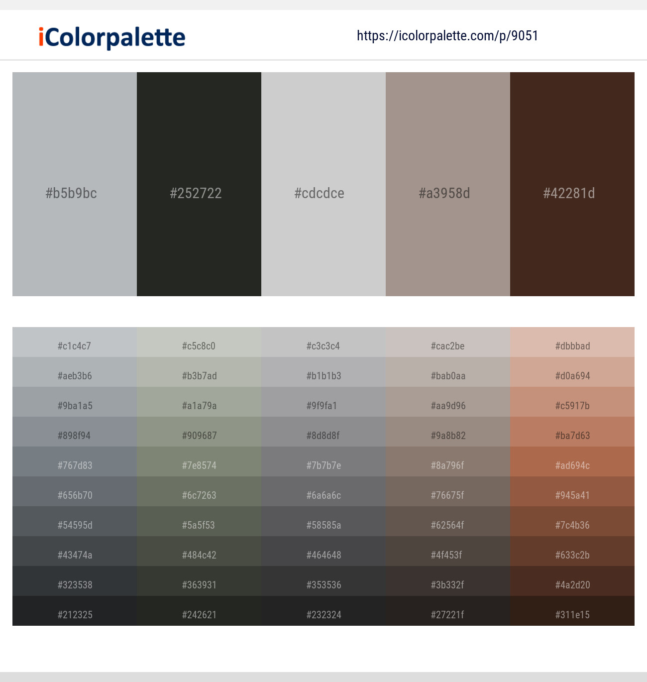 Silver Sand – Heavy Metal – French Gray – Zorba – Cork Color scheme