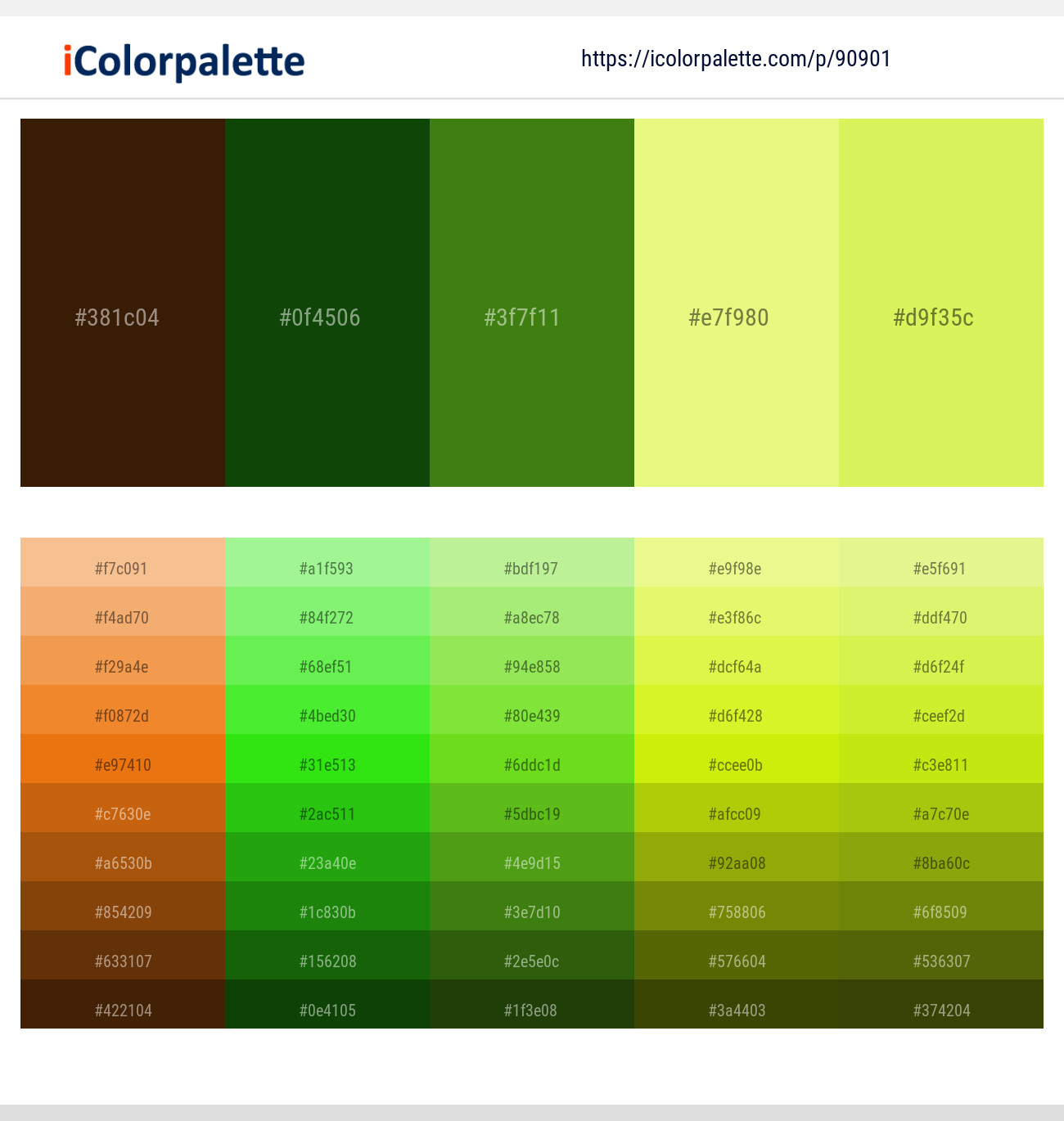 Dark Ebony – Dark Fern – Bilbao – Mindaro – Starship Color scheme