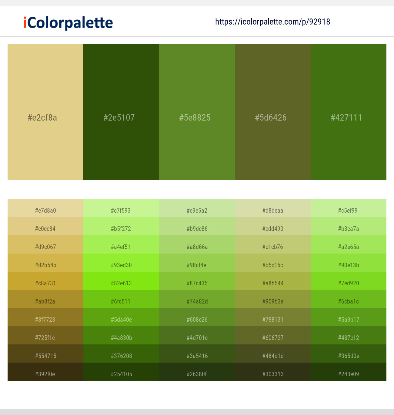 Putty – Green Leaf – Olive Drab – Crete – Green Leaf Color scheme