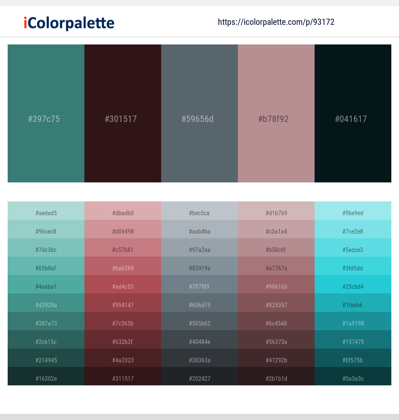 Oracle – Tamarind – Shuttle Gray – Quicksand – Black Pearl Color scheme