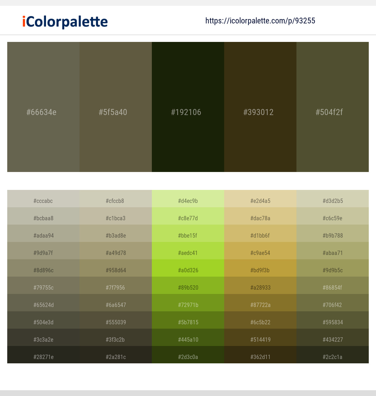 Soya Bean – Hemlock – Deep Forest Green – Woodrush – Verdigris Color scheme
