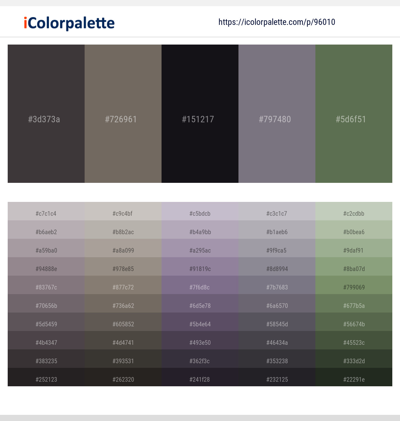 Tundora – Flint – Bastille – Mobster – Cactus Color scheme