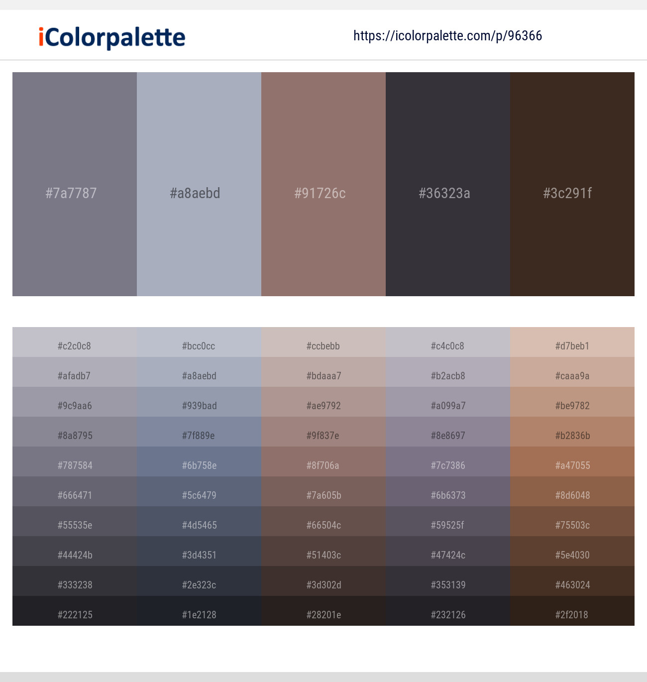 Topaz – Cadet Blue – Opium – Ship Gray – Bistre Color scheme