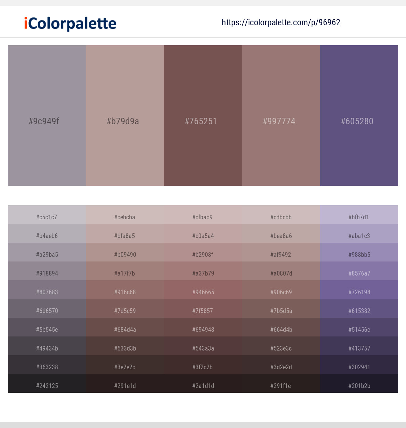 Mountain Mist – Thatch – Ferra – Bazaar – Smoky Color scheme