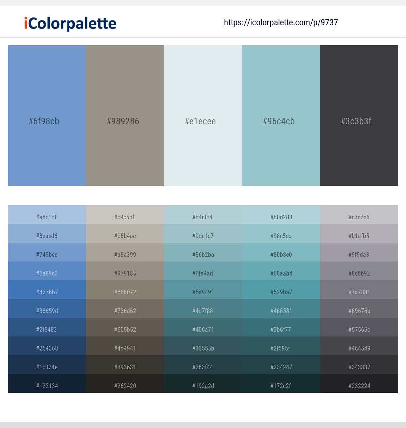 Danube – Natural Gray – Mystic – Half Baked – Ship Gray Color scheme