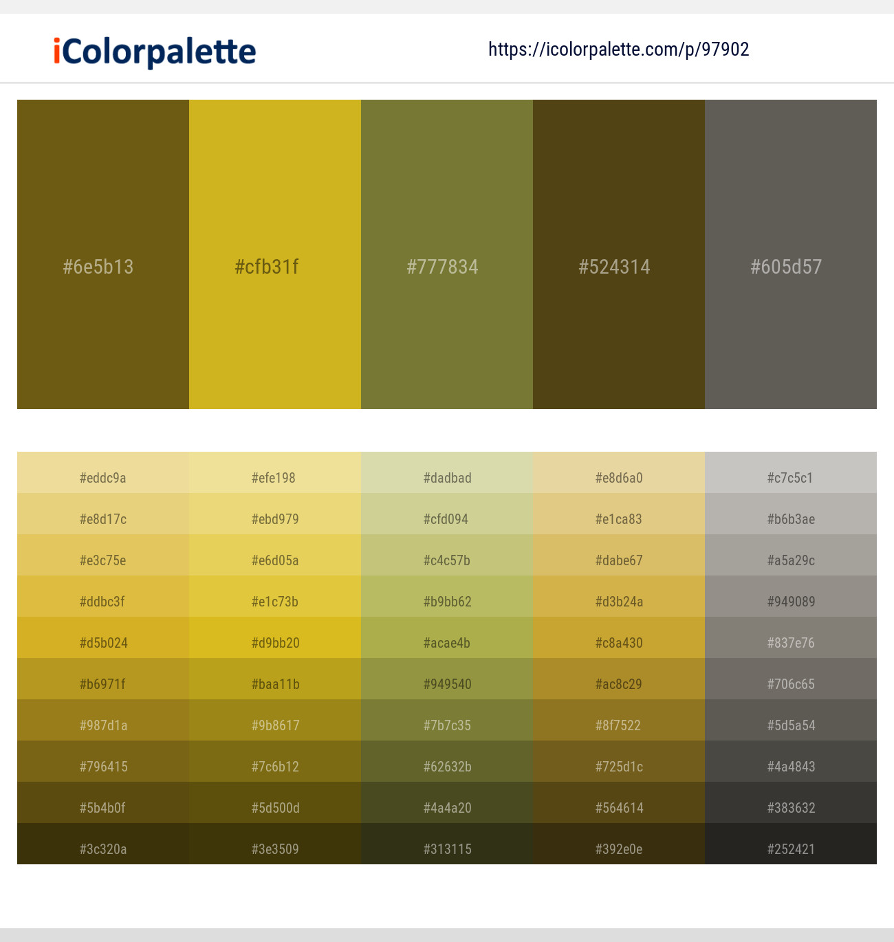 Raw Umber – Golden Grass – Pesto – Punga – Chicago Color scheme