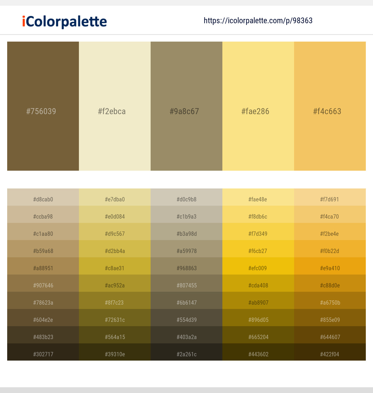 Yellow Metal – Wheatfield – Arrowtown – Sweet Corn – Cream Can Color scheme