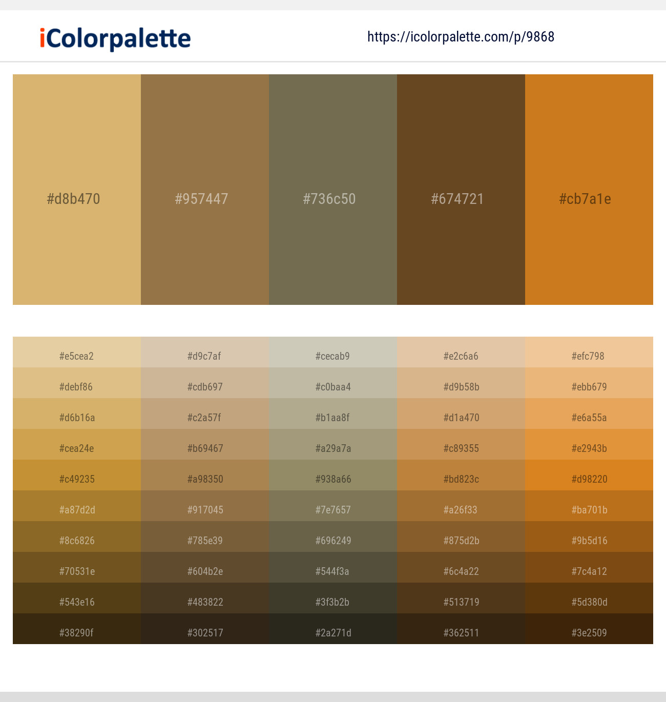 986845 Gold Color Palettes