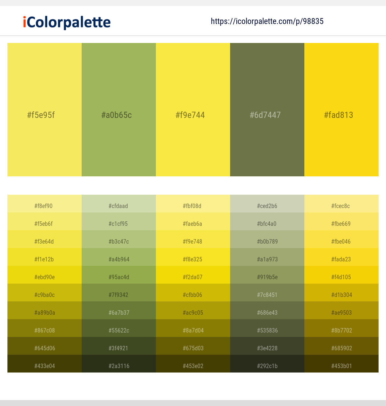 Portica – Olive Green – Golden Fizz – Go Ben – Candlelight Color scheme