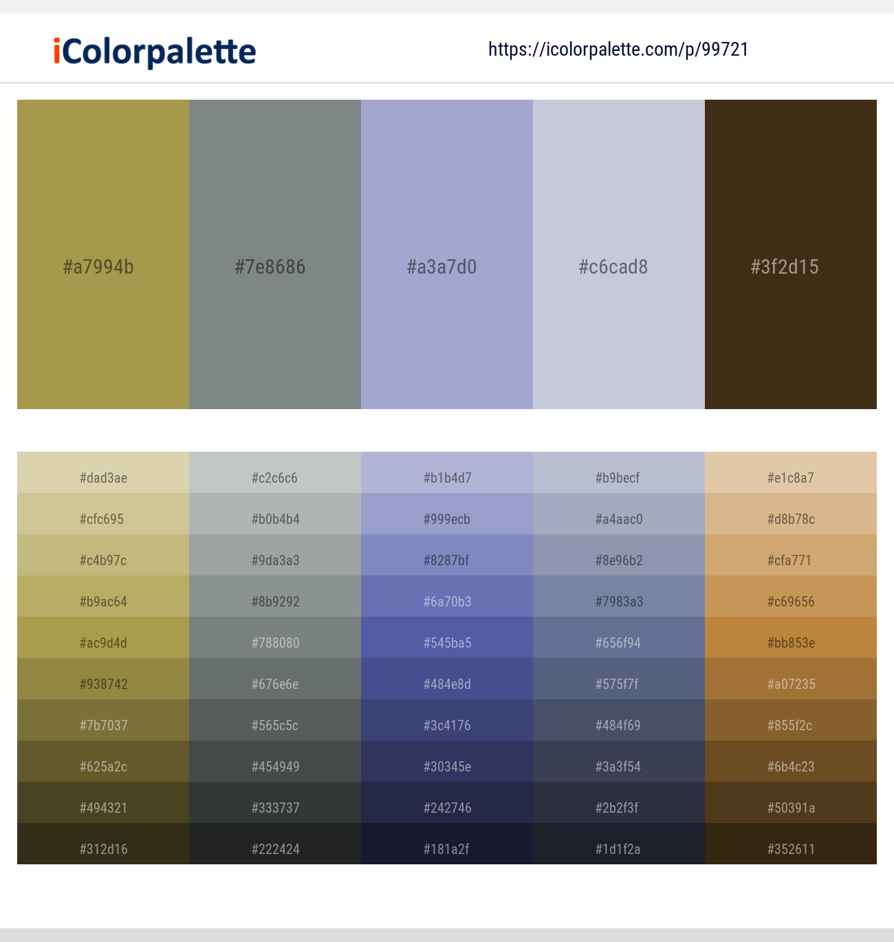 Driftwood – Gunsmoke – Wistful – Ghost – Metallic Bronze Color scheme