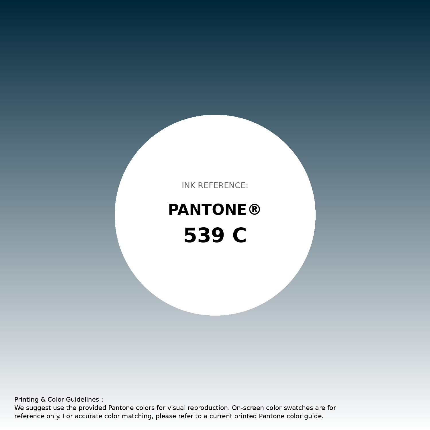 Stunning gradient artwork featuring Pantone 539 C Color | Hex color Code #00263a. Beautiful color transitions perfect for modern designs and backgrounds. #gradient #colorart #design #00263a