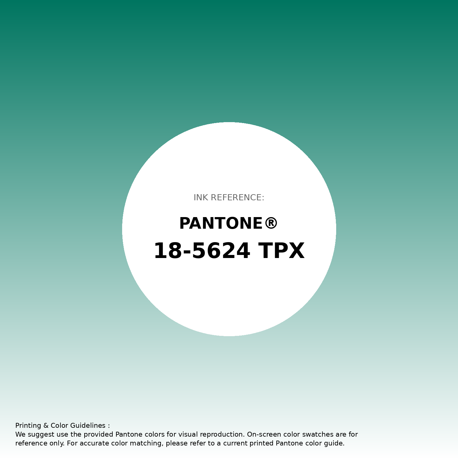 Stunning gradient artwork featuring Pantone 18-5624 Tpx Shady Glade Color | Hex color Code #007560. Beautiful color transitions perfect for modern designs and backgrounds. #gradient #colorart #design #007560