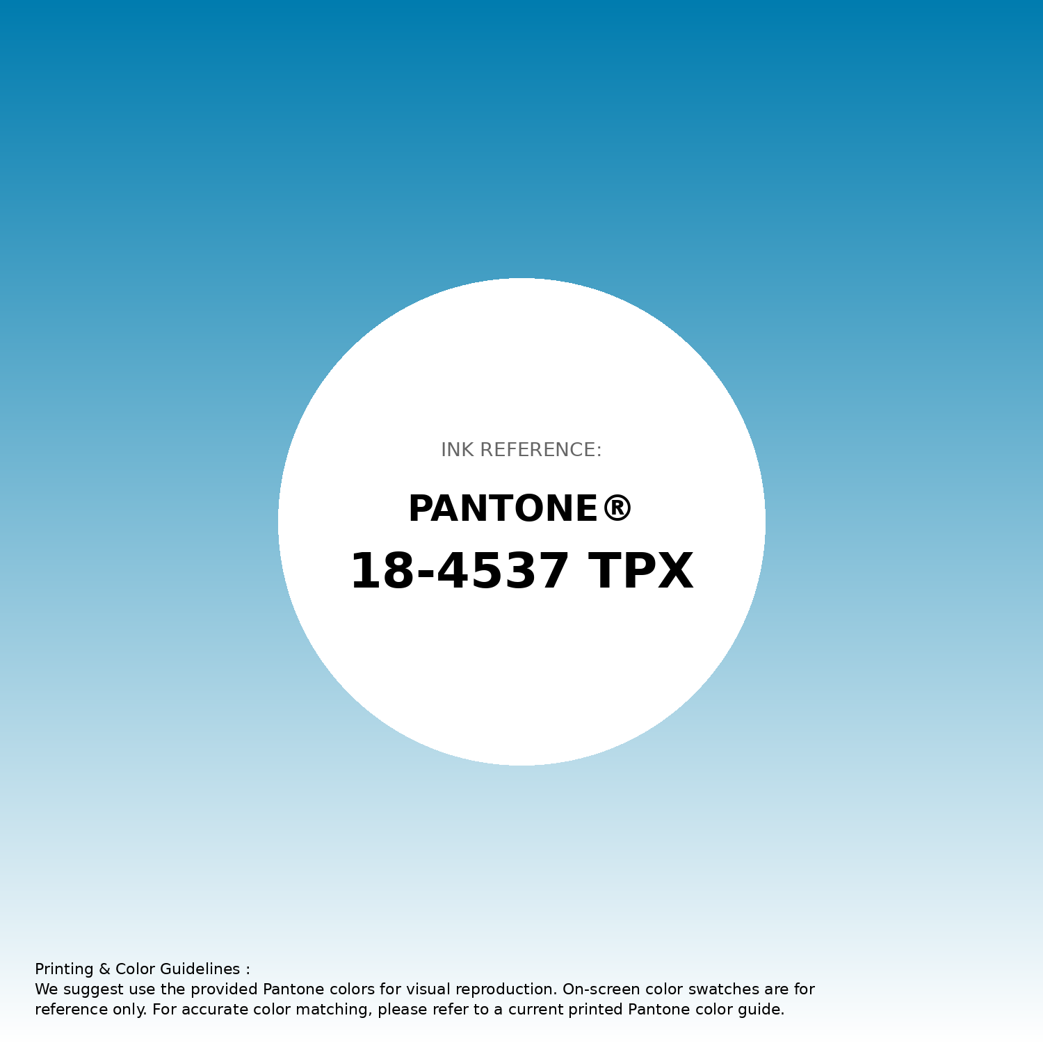 Hex Color #007caf | Printing Match PANTONE 18-4537 TPX | Color