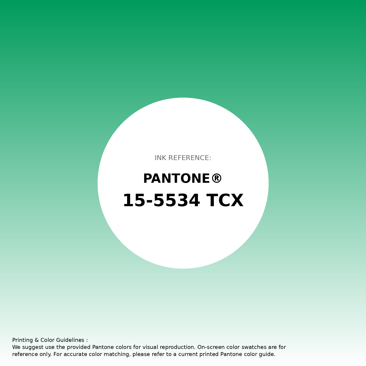 Hex Color #009b5c | Printing Match PANTONE 15-5534 TCX | Color