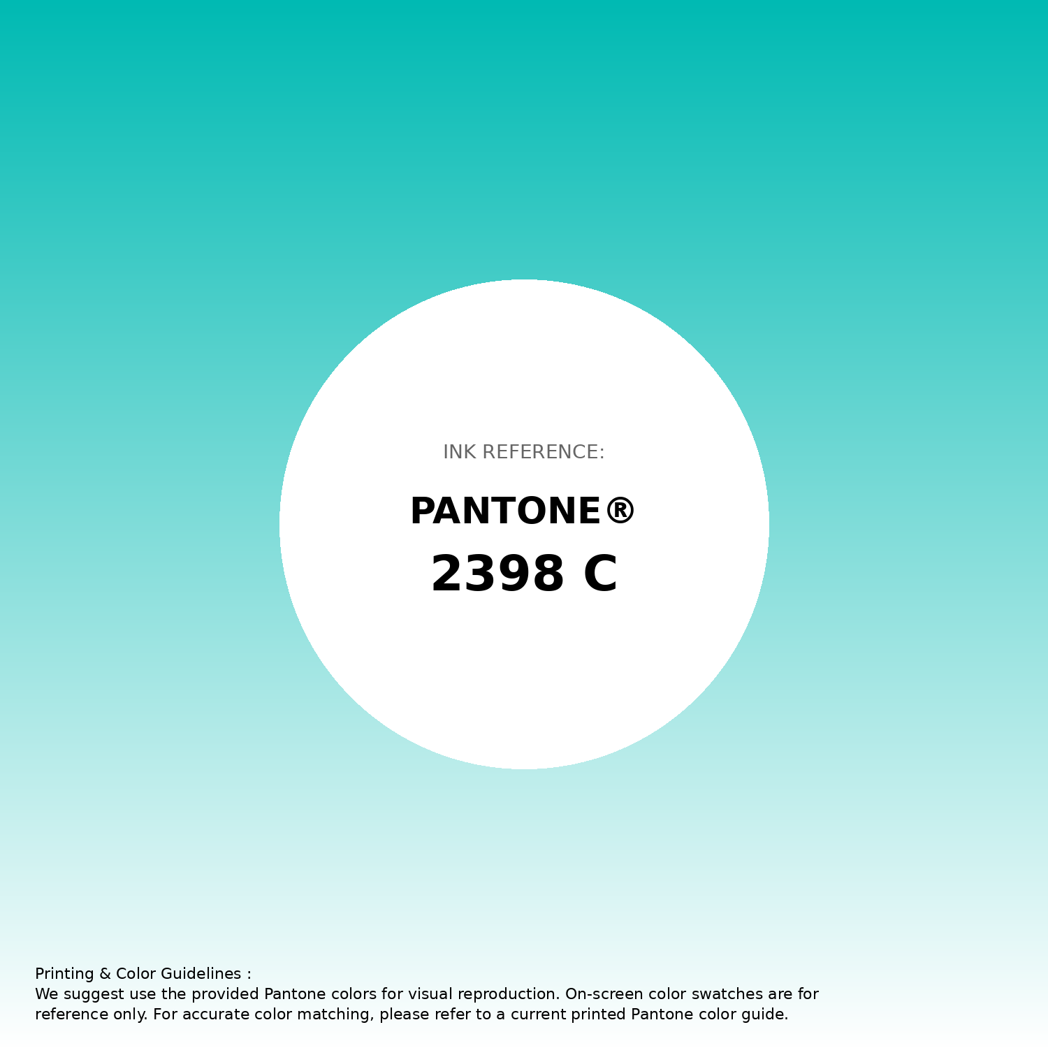 Hex Color #00bab3 | Printing Match PANTONE 2398 C | Color