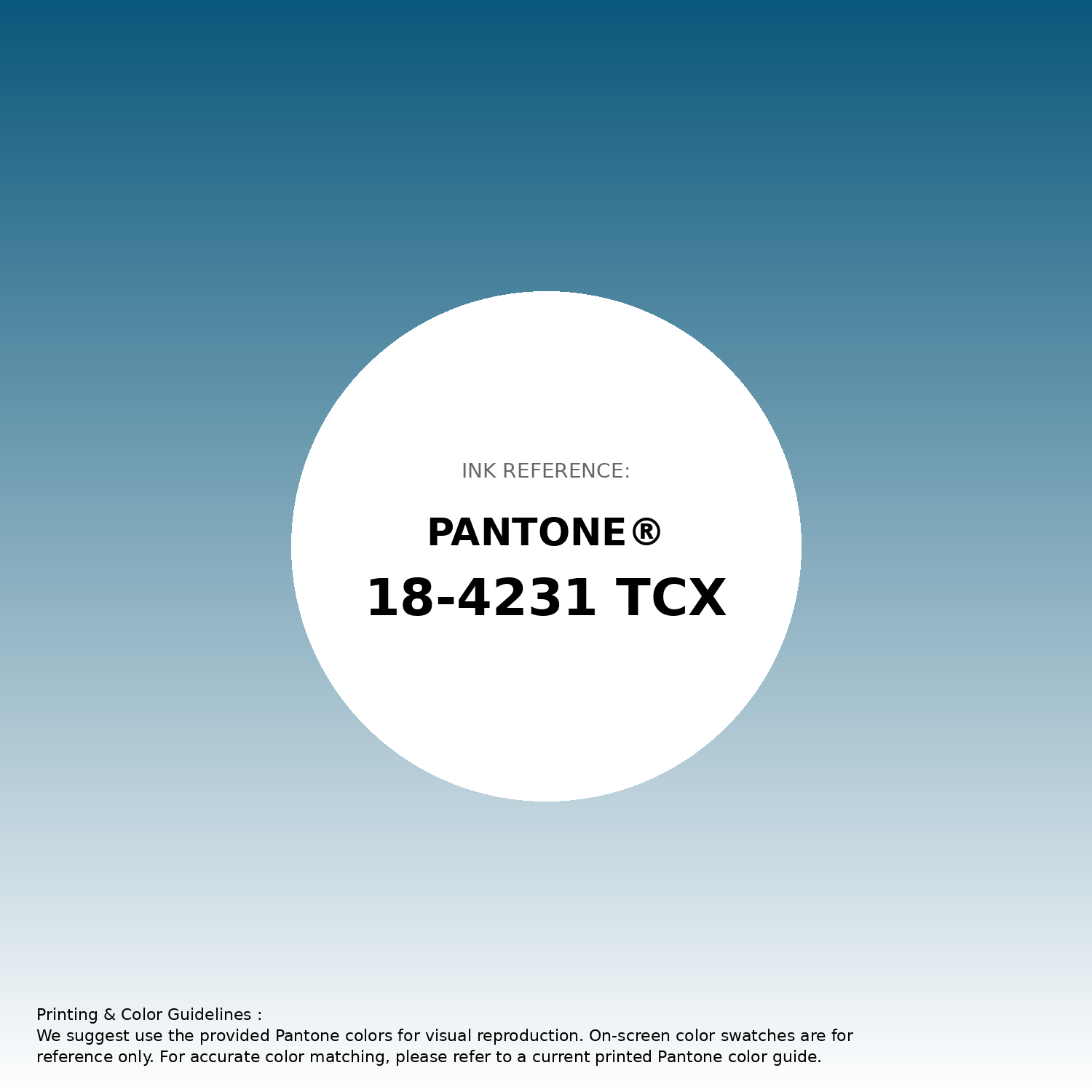 Hex Color #09577b | Printing Match PANTONE 18-4231 TCX | Color