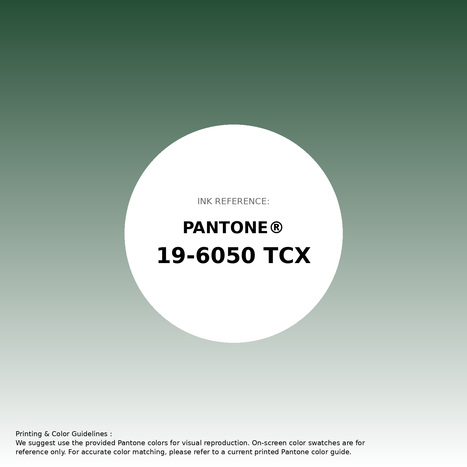 PANTONE 色見本 Hex Color #264e36 | Printing Match PANTONE 19-6050 TCX | Color