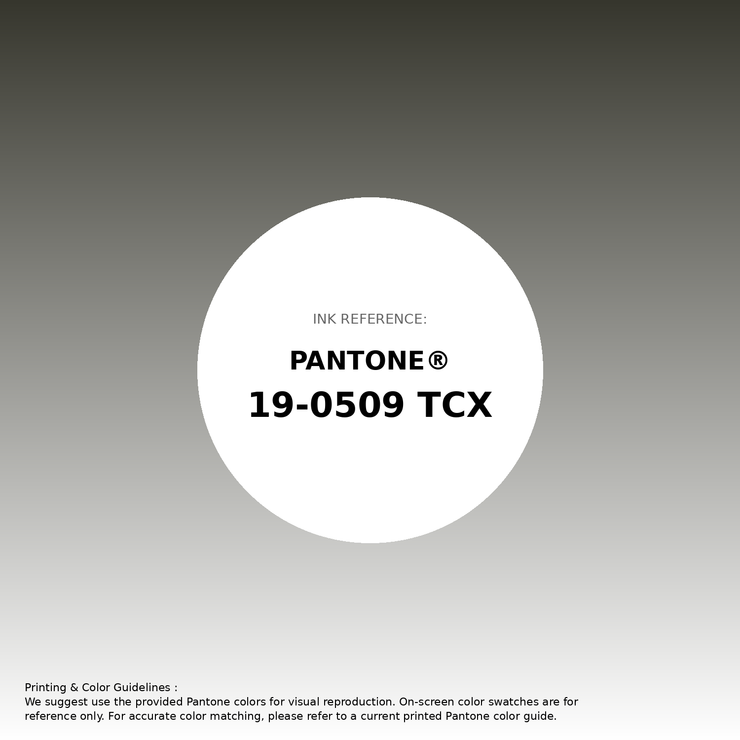 Hex Color #36362d | Printing Match PANTONE 19-0509 TCX | Color