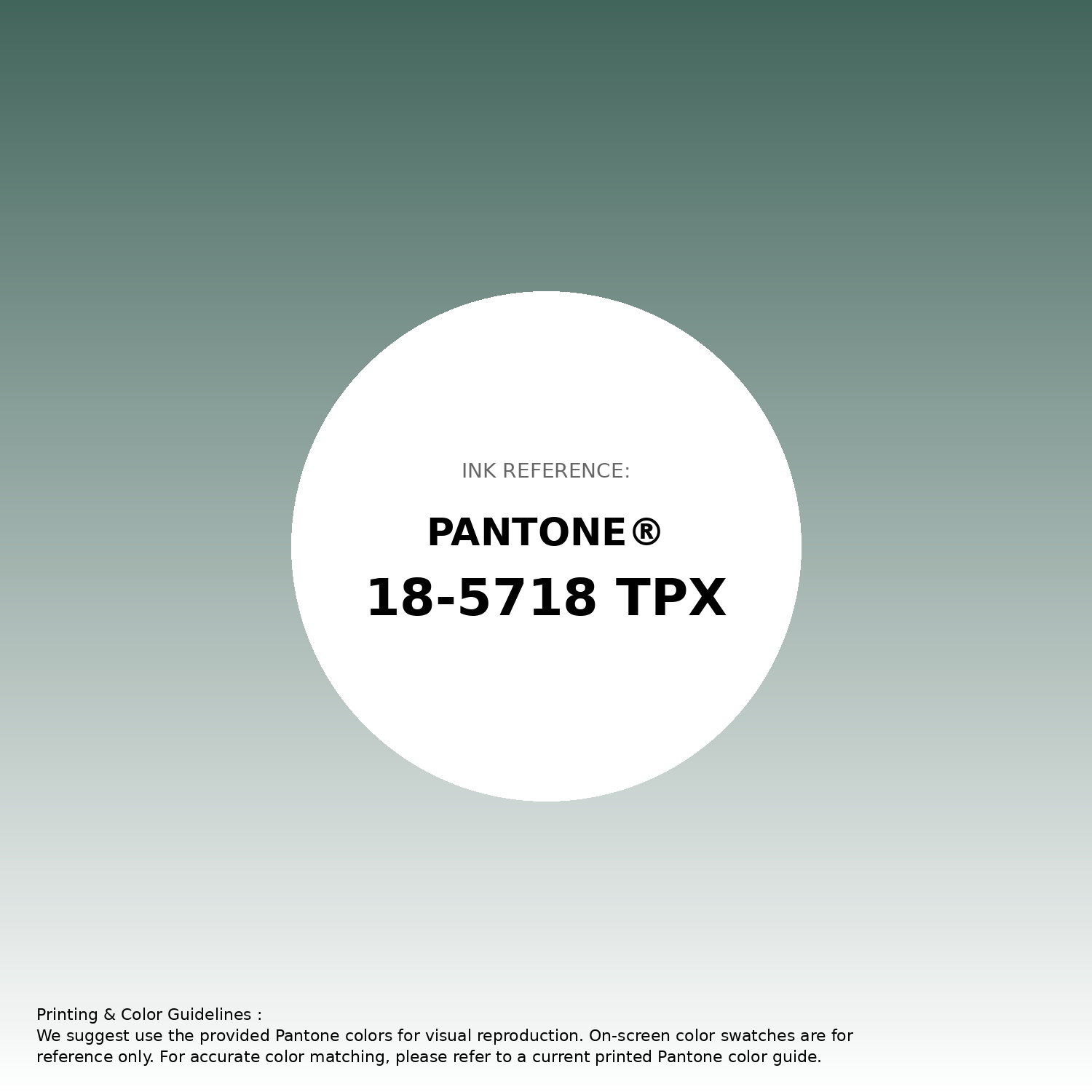 Stunning gradient artwork featuring Pantone 18-5718 Tpx Smoke Pine Color | Hex color Code #42655b. Beautiful color transitions perfect for modern designs and backgrounds. #gradient #colorart #design #42655b