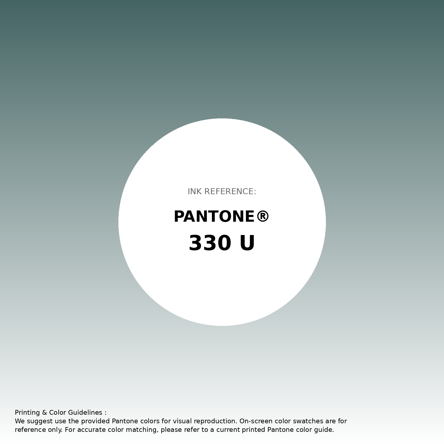 Stunning gradient artwork featuring Pantone 330 U Color | Hex color Code #446463. Beautiful color transitions perfect for modern designs and backgrounds. #gradient #colorart #design #446463