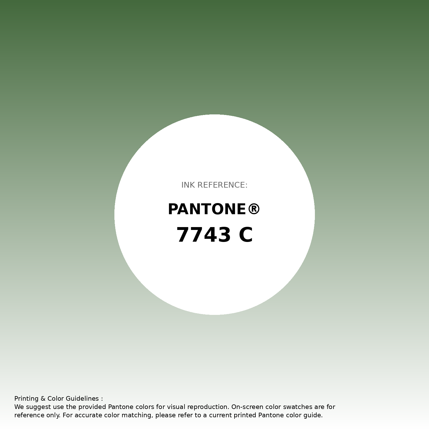 Stunning gradient artwork featuring Pantone 7743 C Color | Hex color Code #44693d. Beautiful color transitions perfect for modern designs and backgrounds. #gradient #colorart #design #44693d