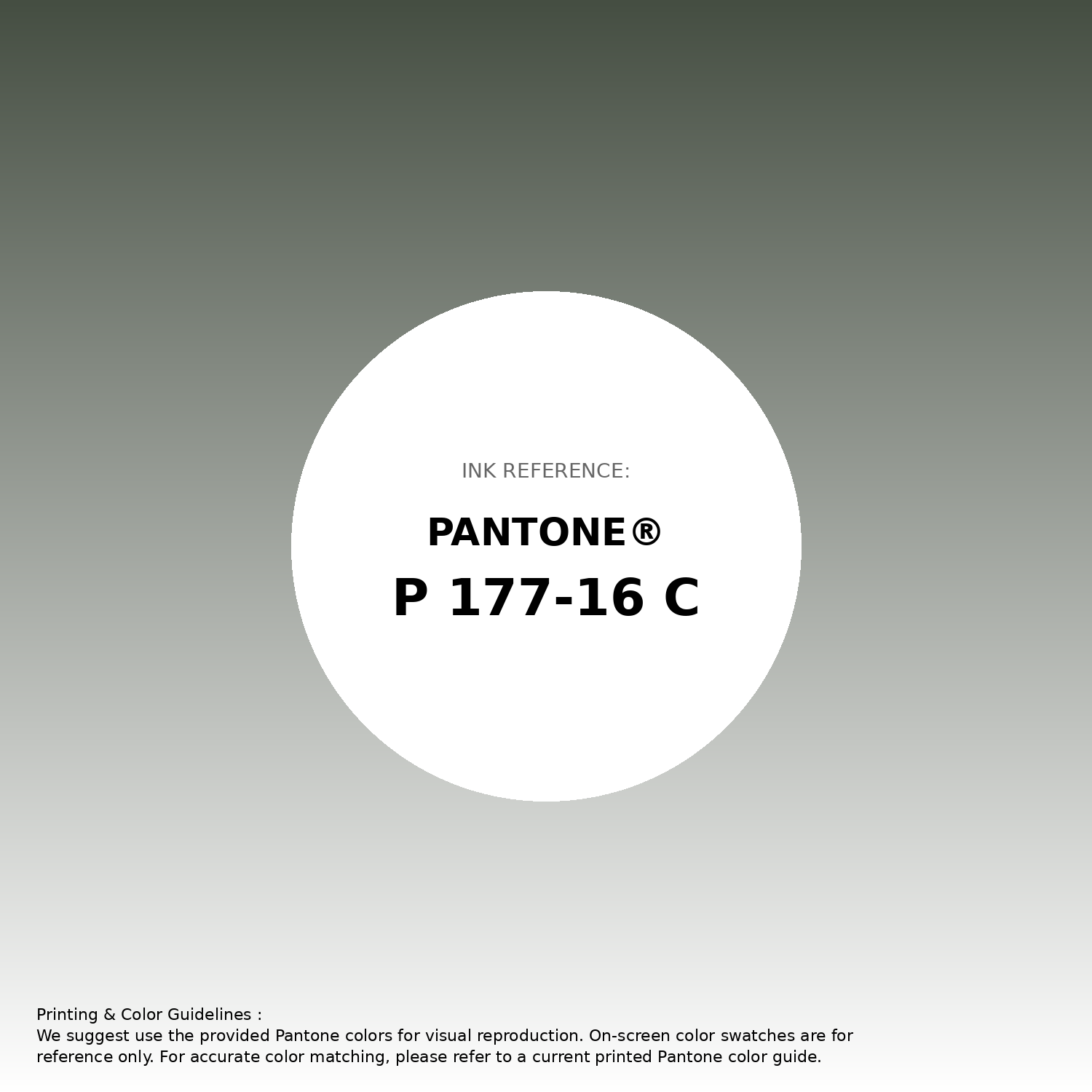 Stunning gradient artwork featuring Pantone P 177-16 C Color | Hex color Code #454e42. Beautiful color transitions perfect for modern designs and backgrounds. #gradient #colorart #design #454e42