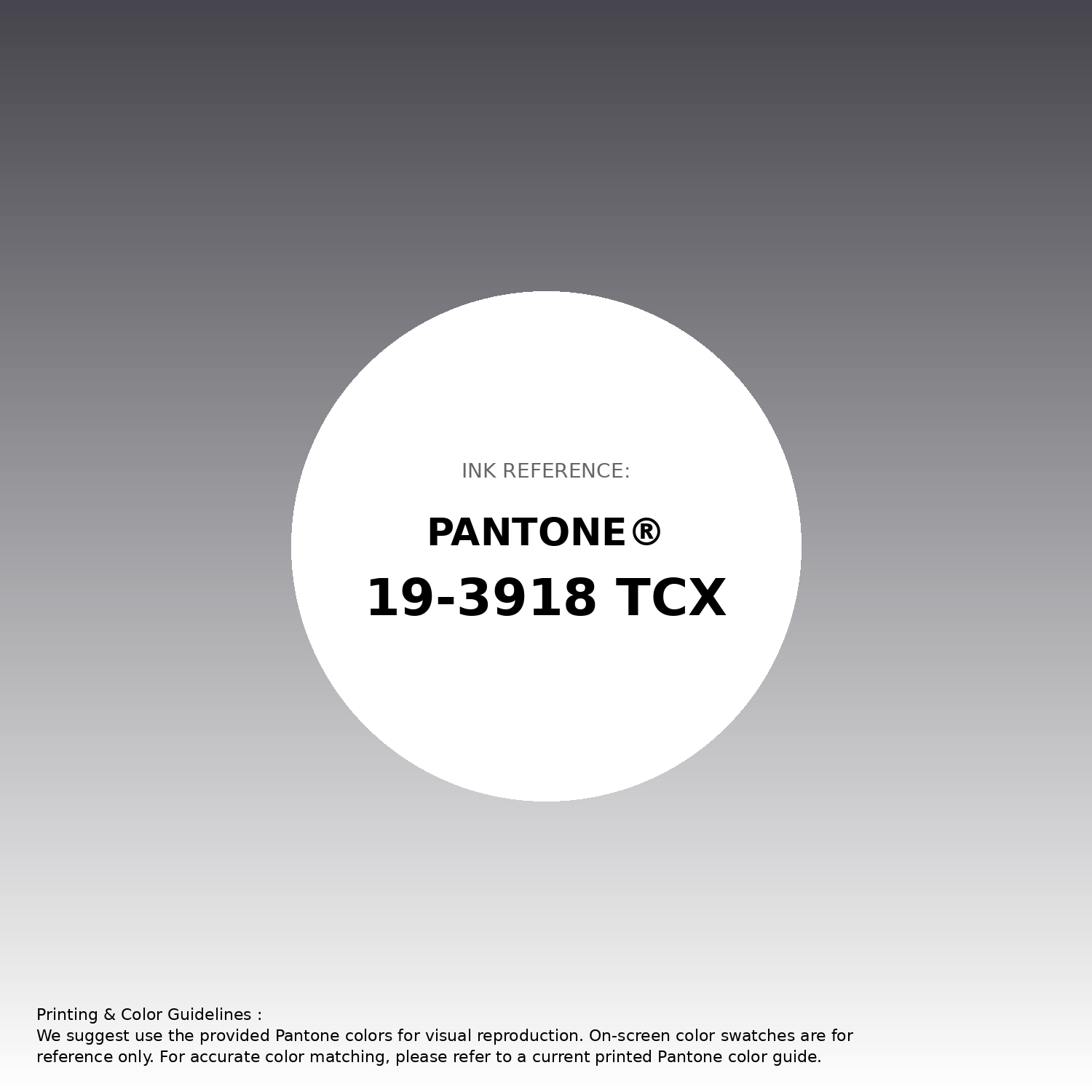 Hex Color #46444c | Printing Match PANTONE 19-3918 TCX | Color