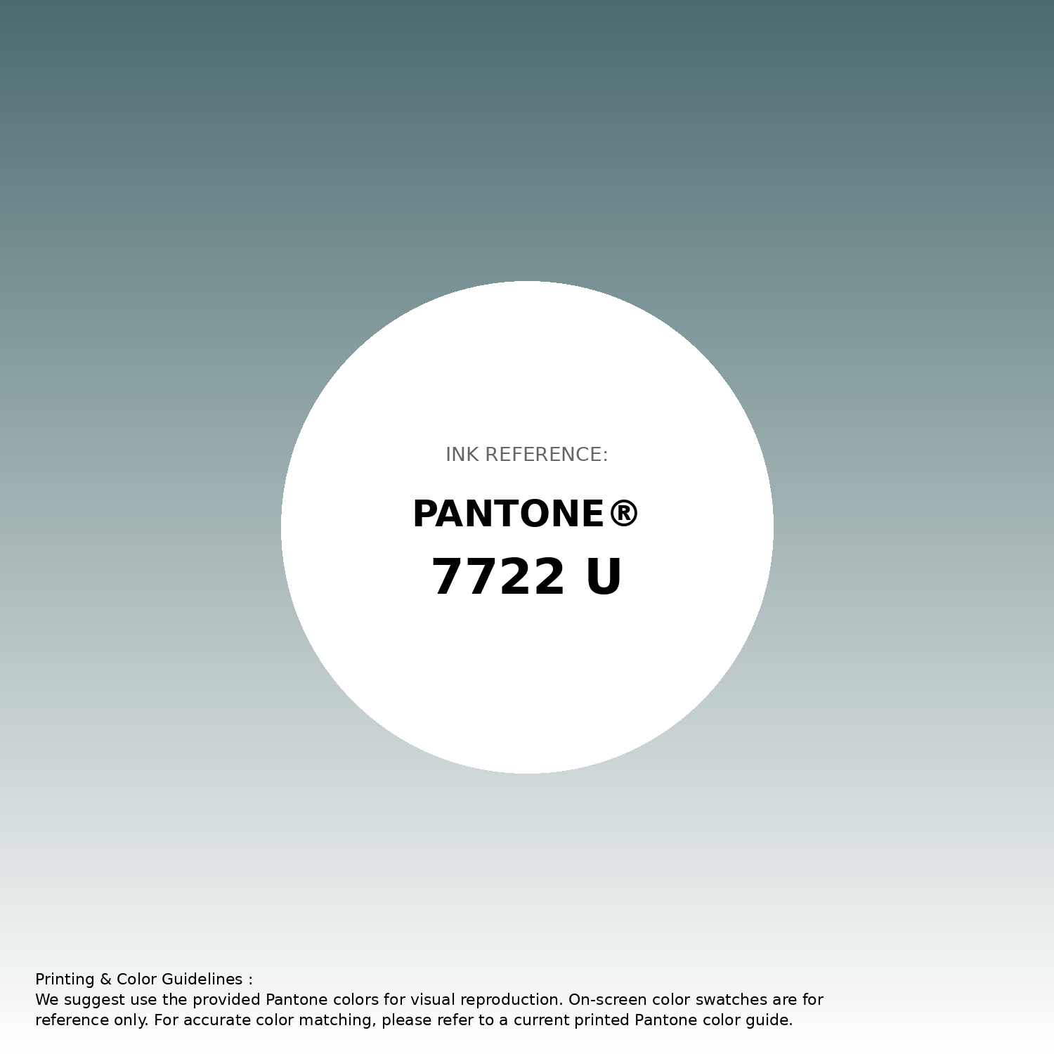 Stunning gradient artwork featuring Pantone 7722 U Color | Hex color Code #4a6b6e. Beautiful color transitions perfect for modern designs and backgrounds. #gradient #colorart #design #4a6b6e