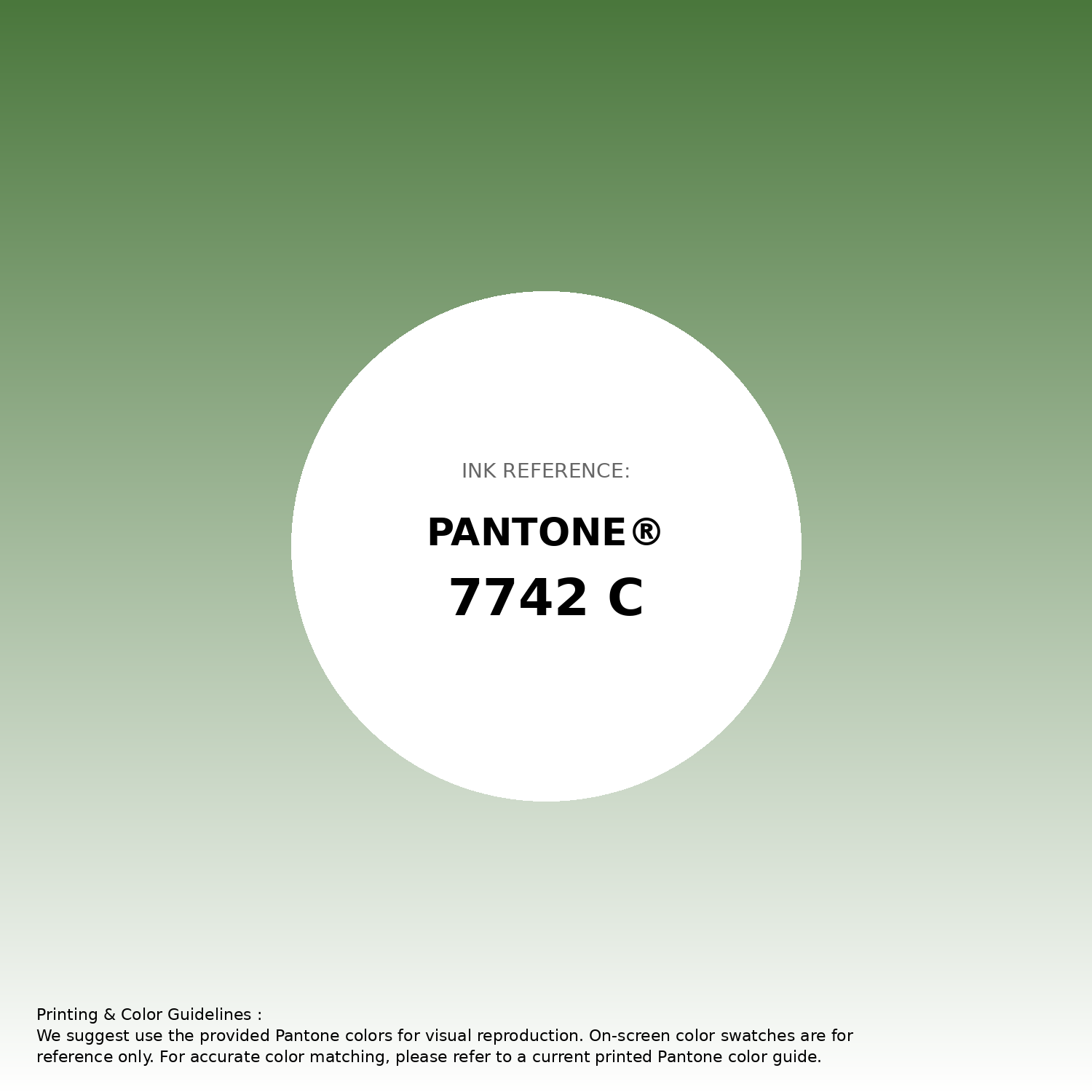 Stunning gradient artwork featuring Pantone 7742 C Color | Hex color Code #4a773c. Beautiful color transitions perfect for modern designs and backgrounds. #gradient #colorart #design #4a773c