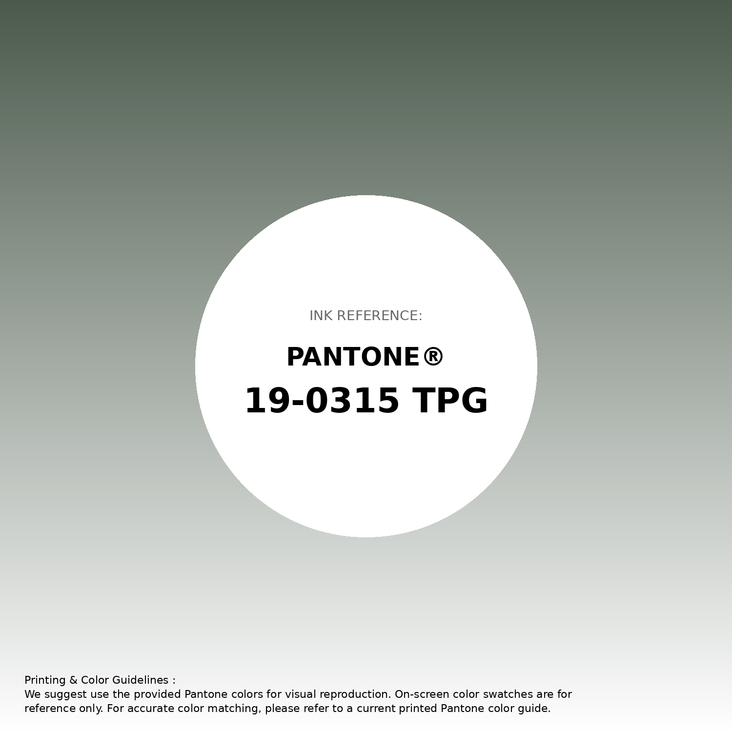 Stunning gradient artwork featuring Pantone 19-0315 Tpg Black Forest Color | Hex color Code #4b5a4c. Beautiful color transitions perfect for modern designs and backgrounds. #gradient #colorart #design #4b5a4c
