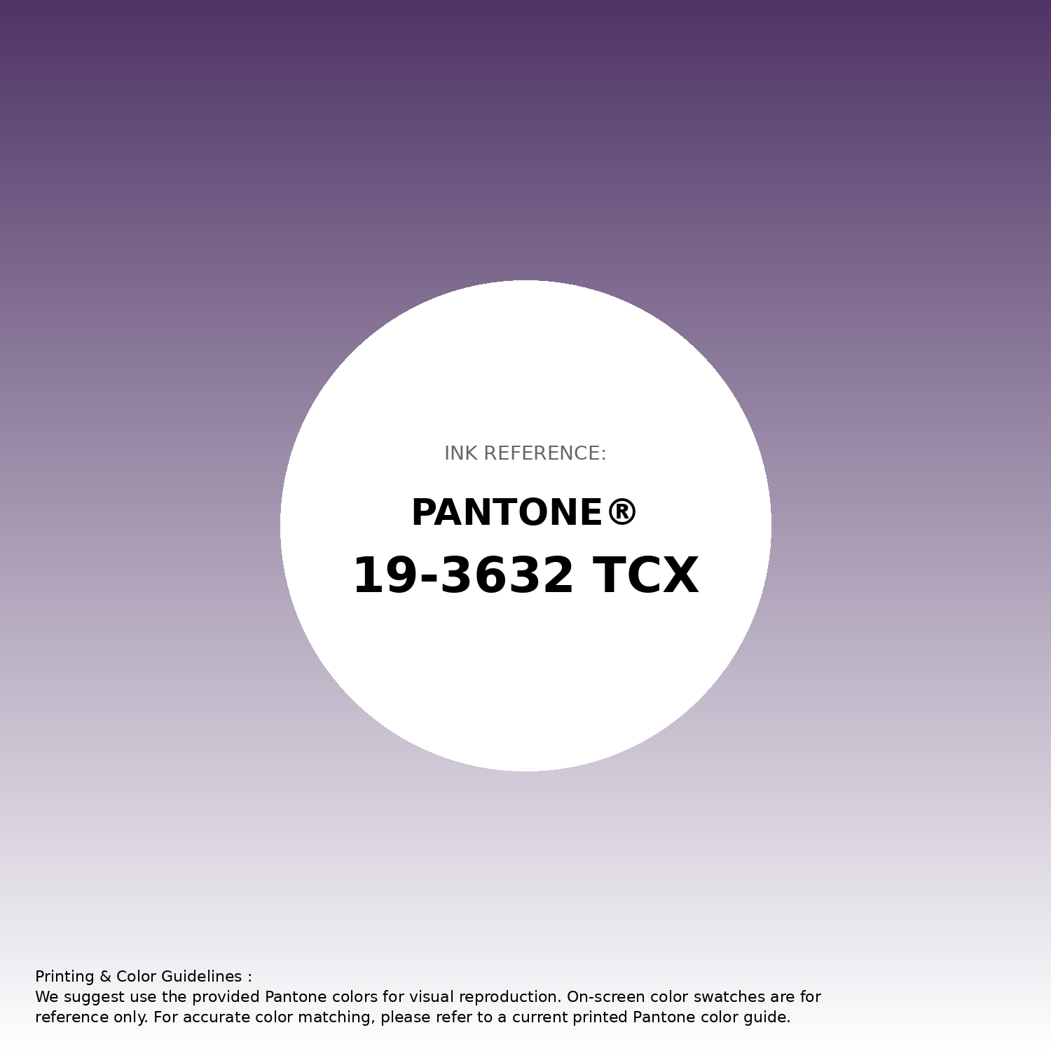 Hex Color #4f3466 | Printing Match PANTONE 19-3632 TCX | Color